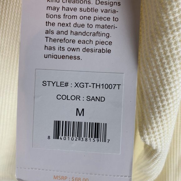 X GOTTEX Thermal Shirt Women's Medium Sand Polyester Stretch Long Sleeve 6775 - Picture 3 of 7